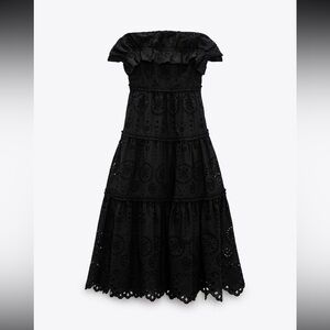 Zara black eyelet off the shoulder